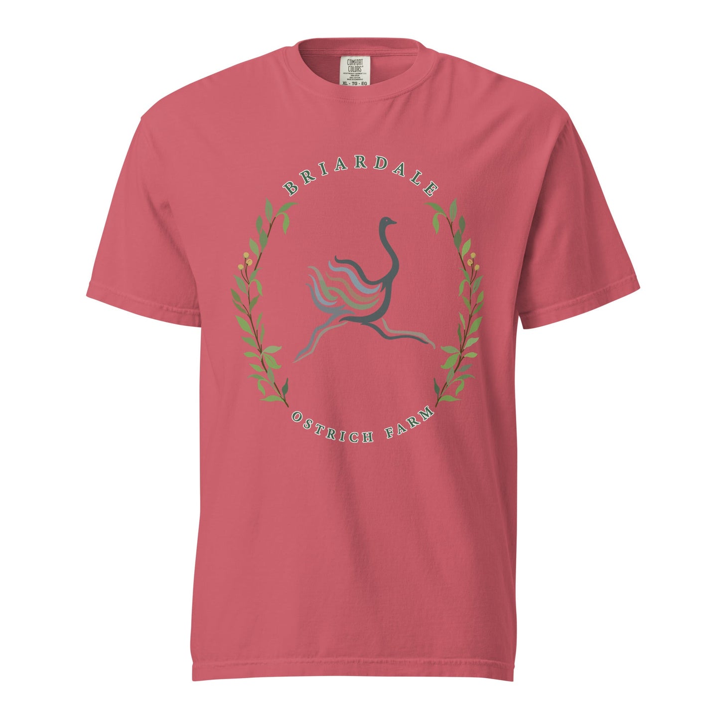 Signature | Comfort Colors T-Shirt | Briardale Ostrich Farm | Crest Logo