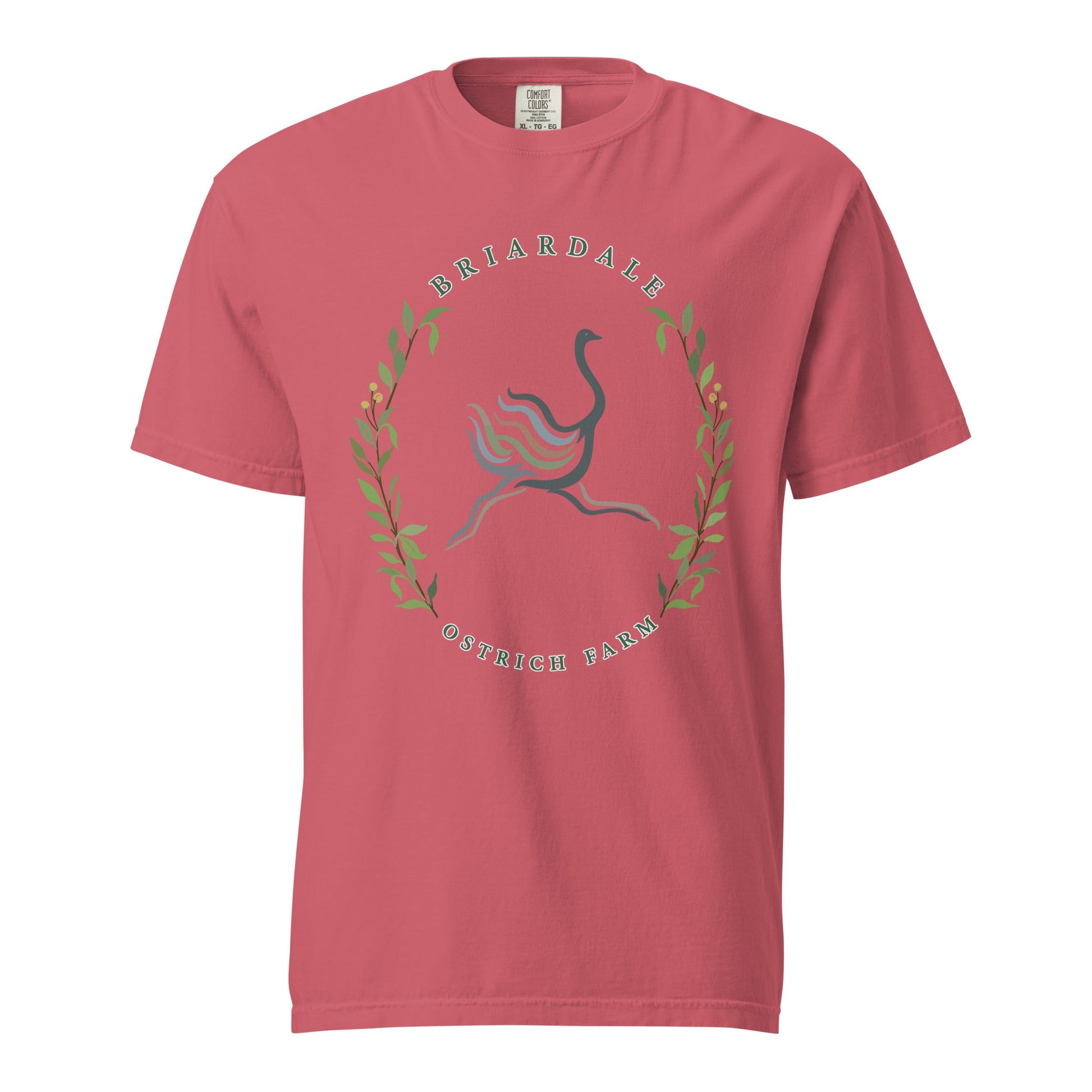 Signature | Comfort Colors T-Shirt | Briardale Ostrich Farm | Crest Logo