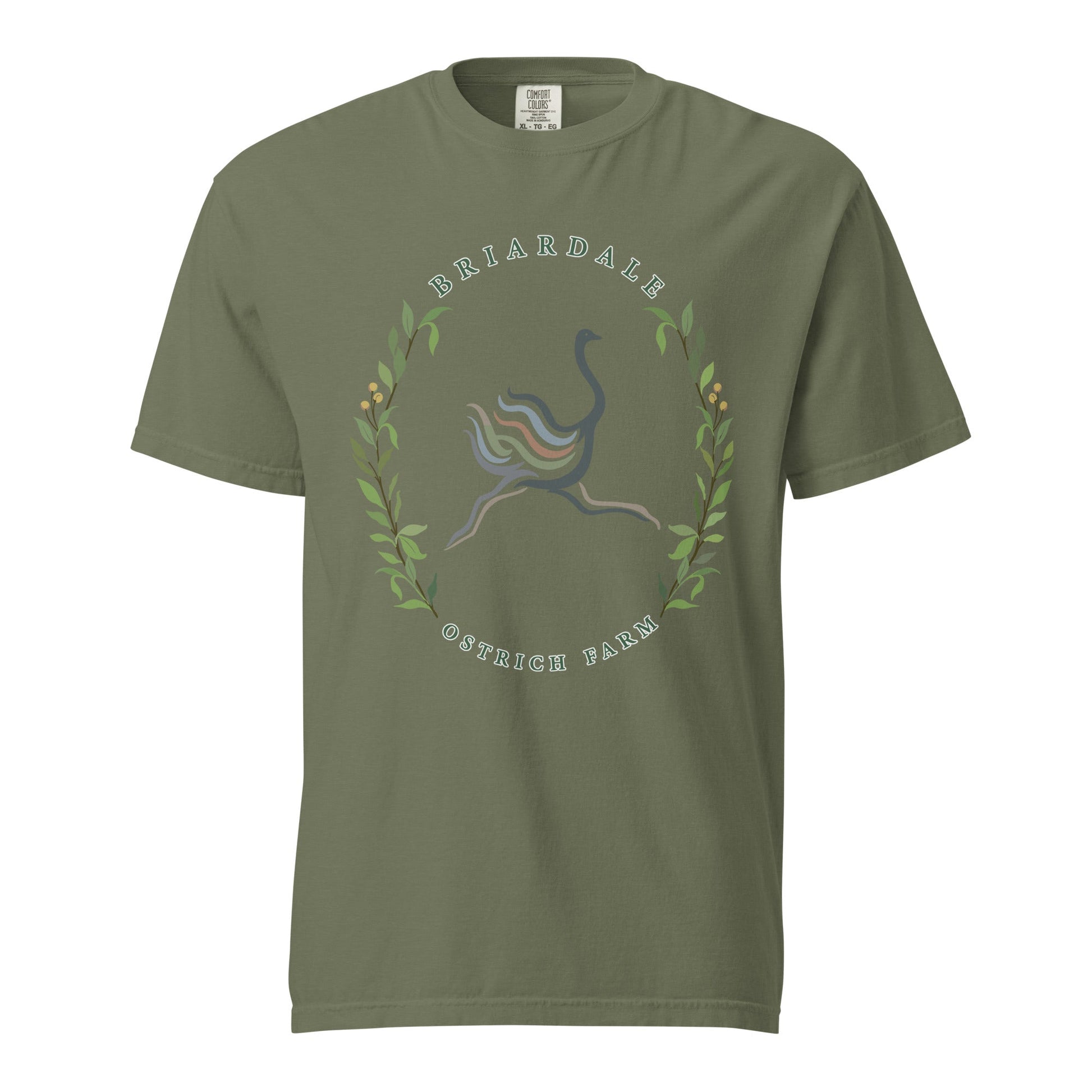 Signature | Comfort Colors T-Shirt | Briardale Ostrich Farm | Crest Logo