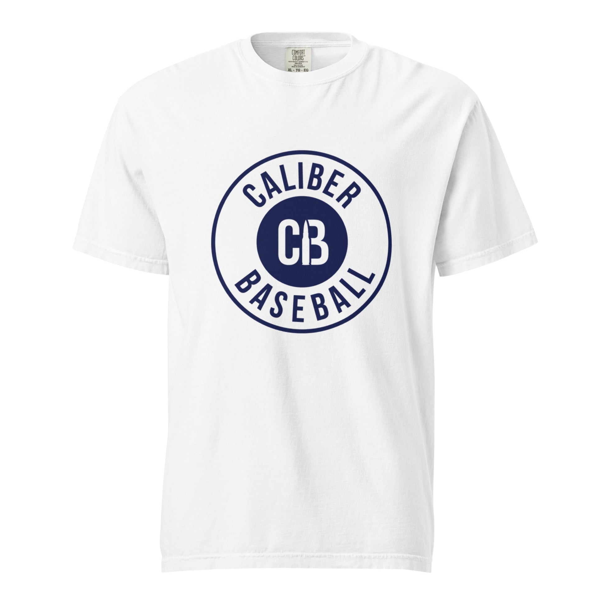 Signature | Comfort Colors T-Shirt | Caliber Baseball | Badge Logo