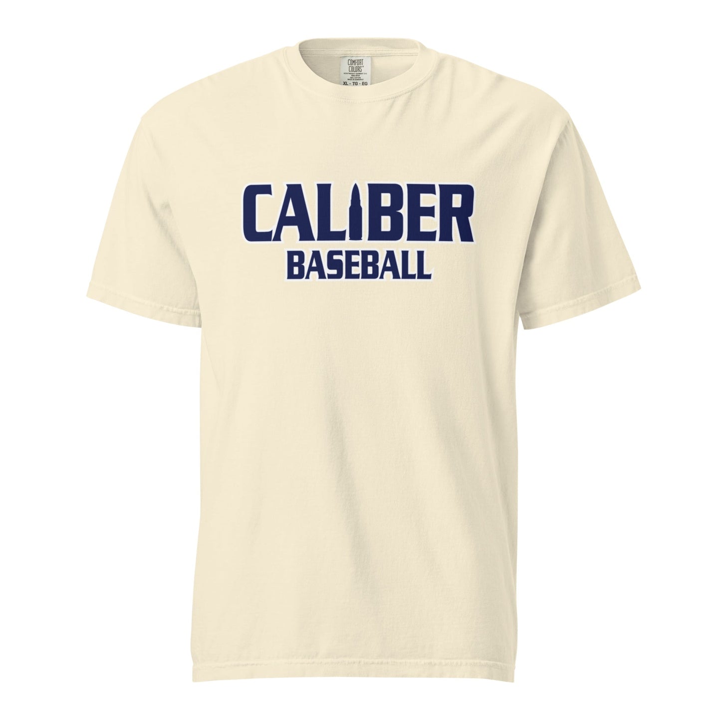 Signature | Comfort Colors T-Shirt | Caliber Baseball | Varsity Script Logo