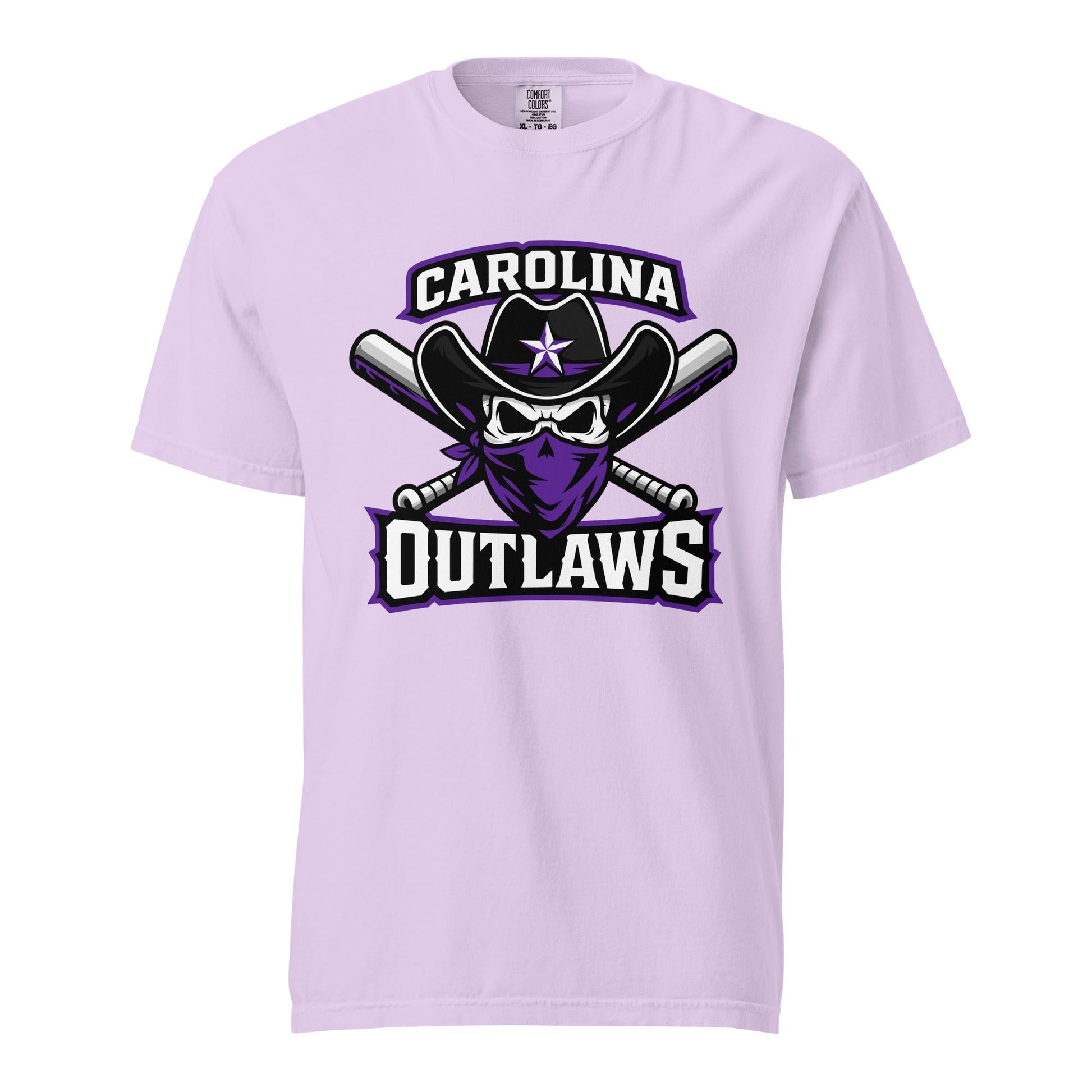Signature | Comfort Colors T-Shirt | Carolina Outlaws Baseball | Crest Logo