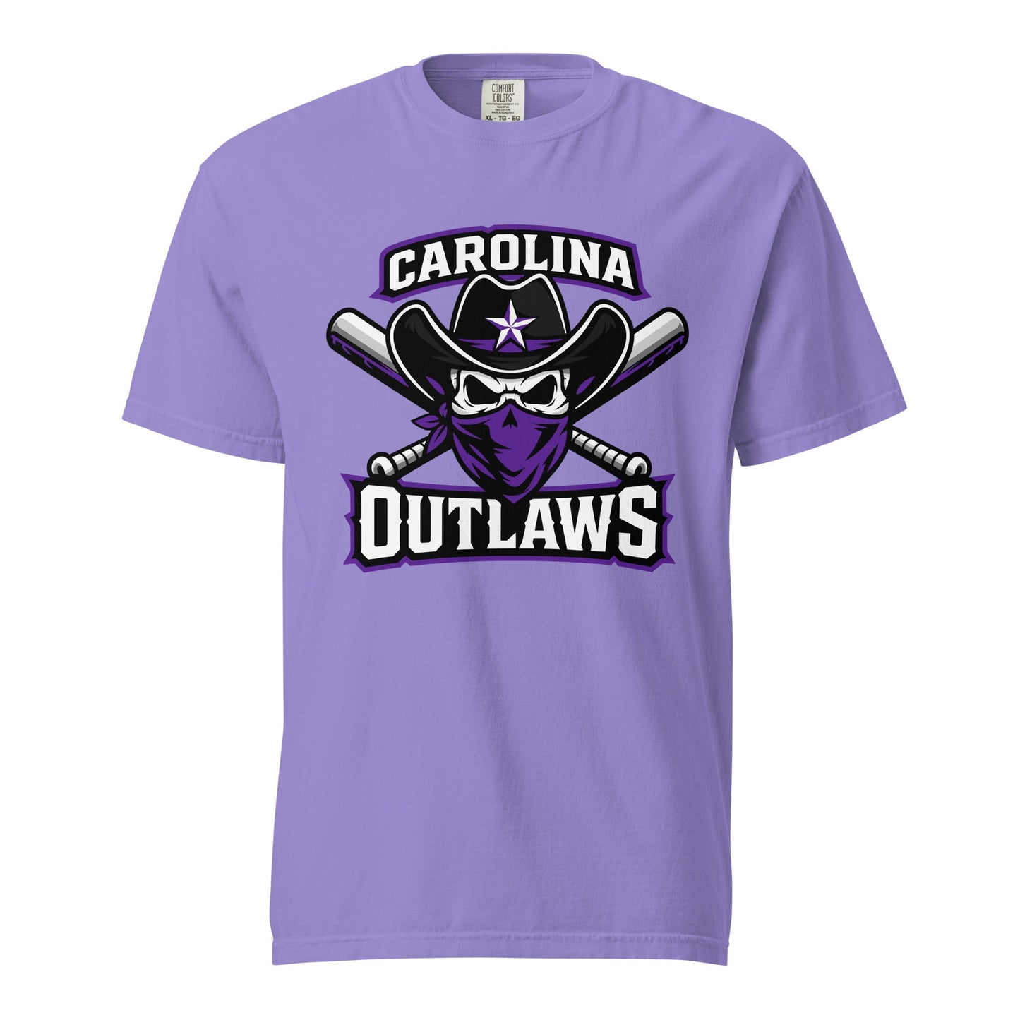 Signature | Comfort Colors T-Shirt | Carolina Outlaws Baseball | Crest Logo