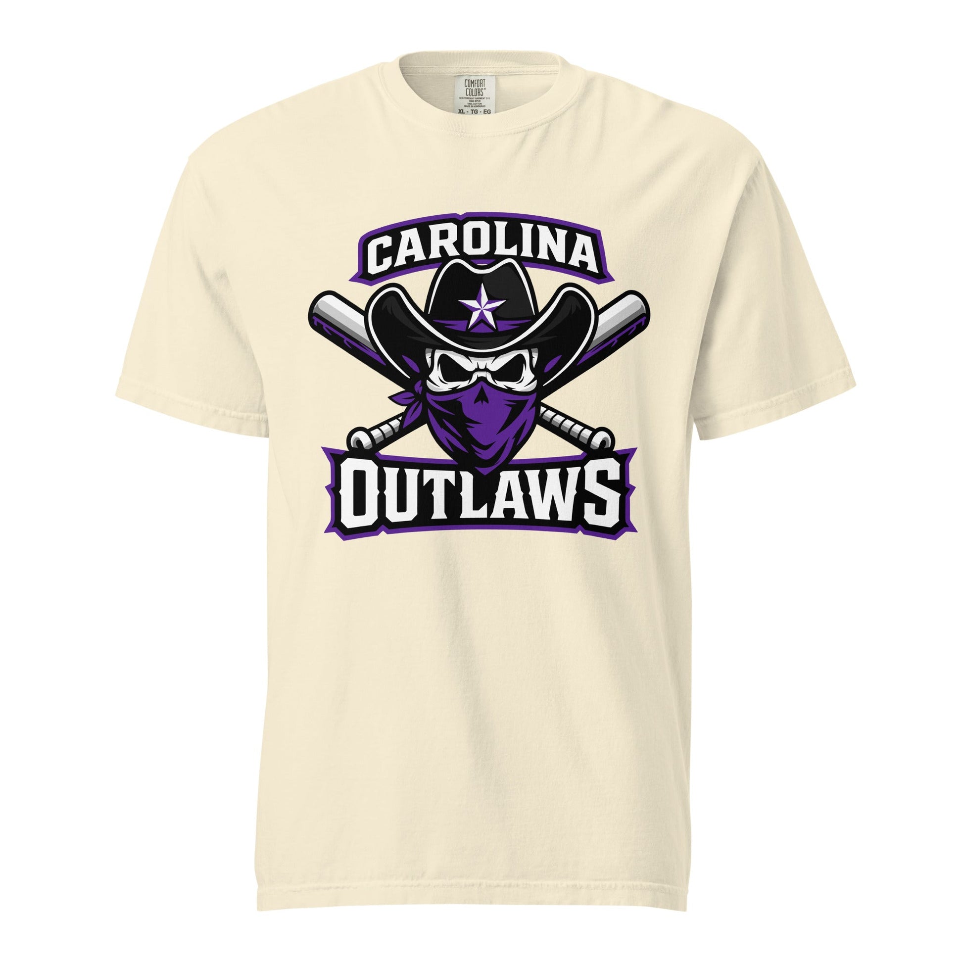 Signature | Comfort Colors T-Shirt | Carolina Outlaws Baseball | Crest Logo