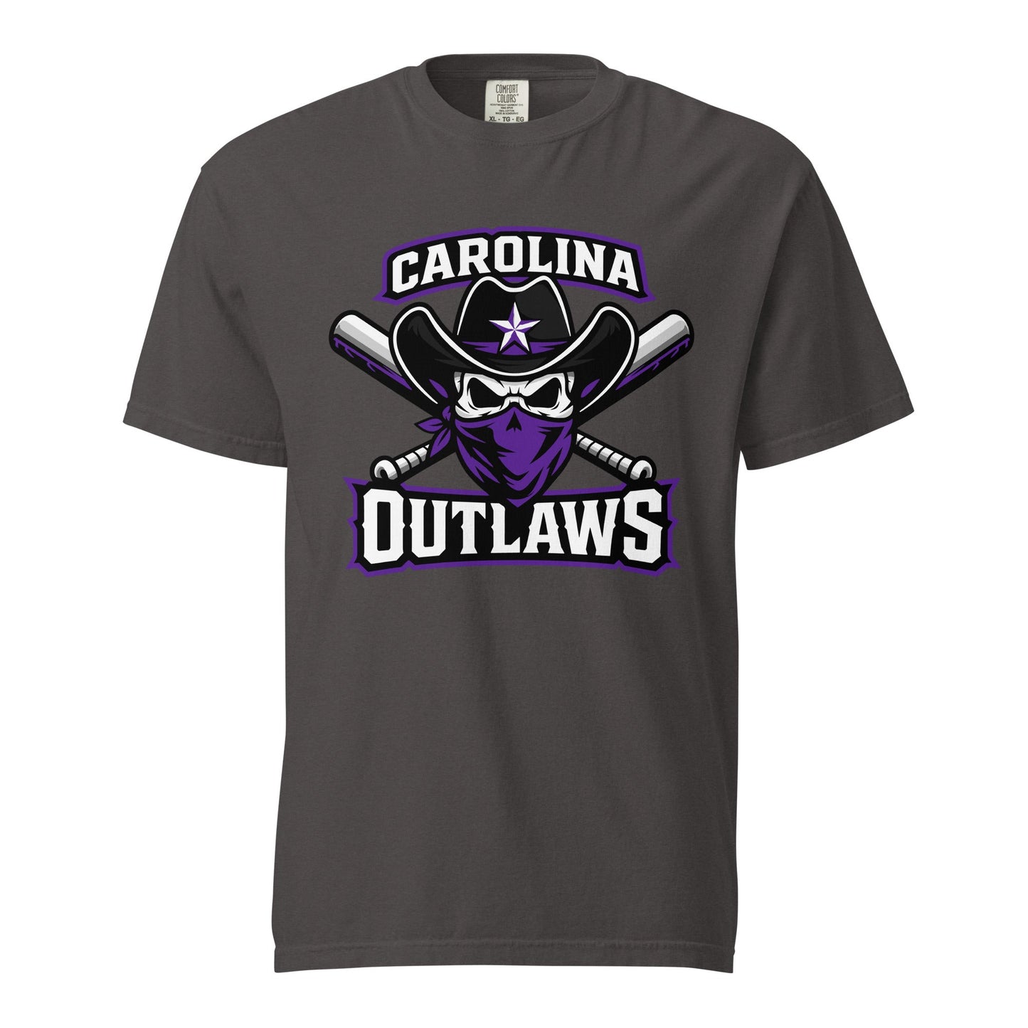 Signature | Comfort Colors T-Shirt | Carolina Outlaws Baseball | Crest Logo