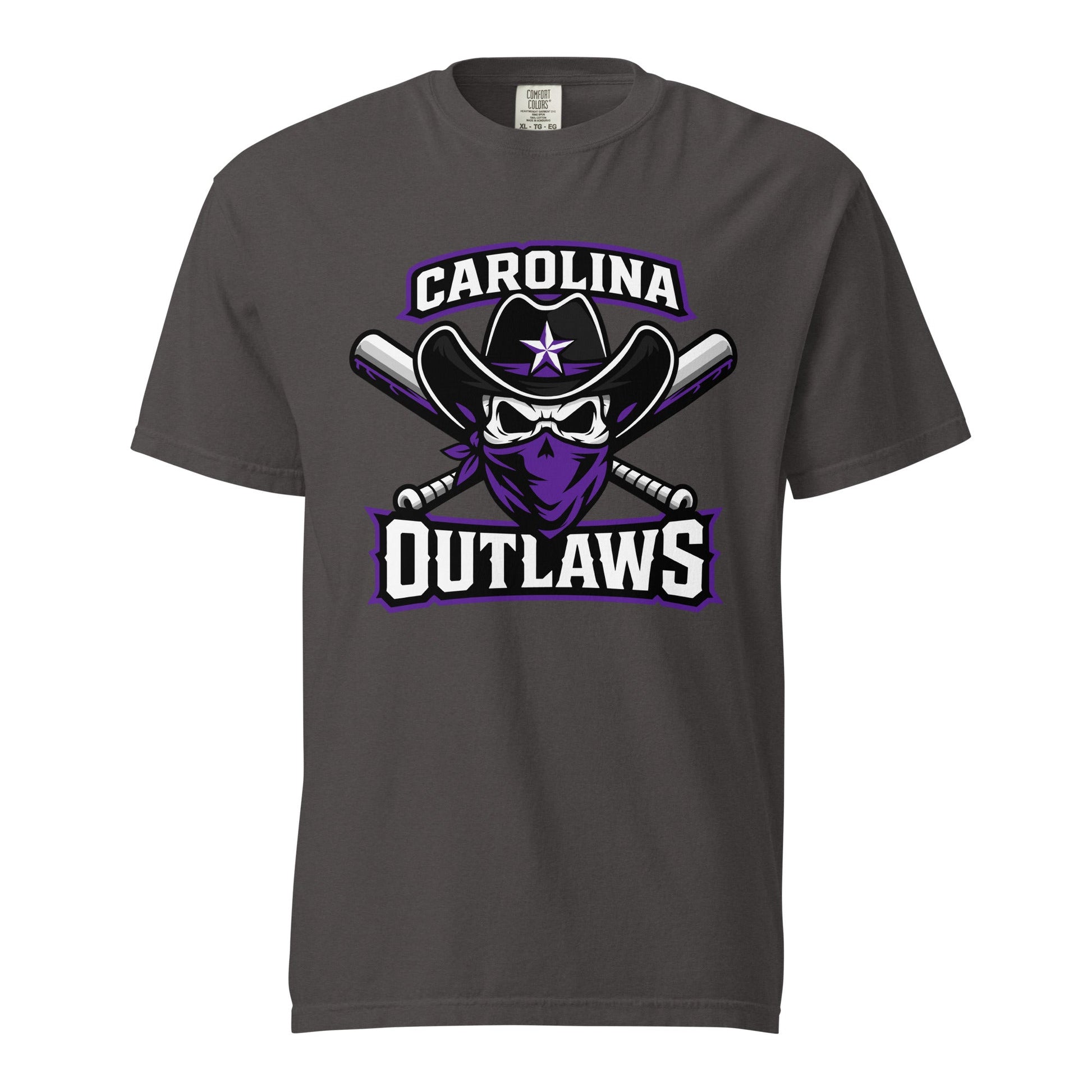 Signature | Comfort Colors T-Shirt | Carolina Outlaws Baseball | Crest Logo
