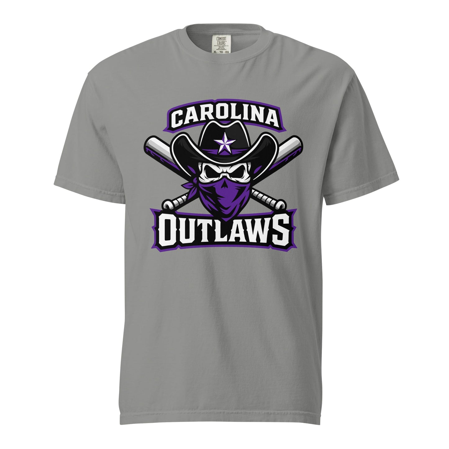 Signature | Comfort Colors T-Shirt | Carolina Outlaws Baseball | Crest Logo