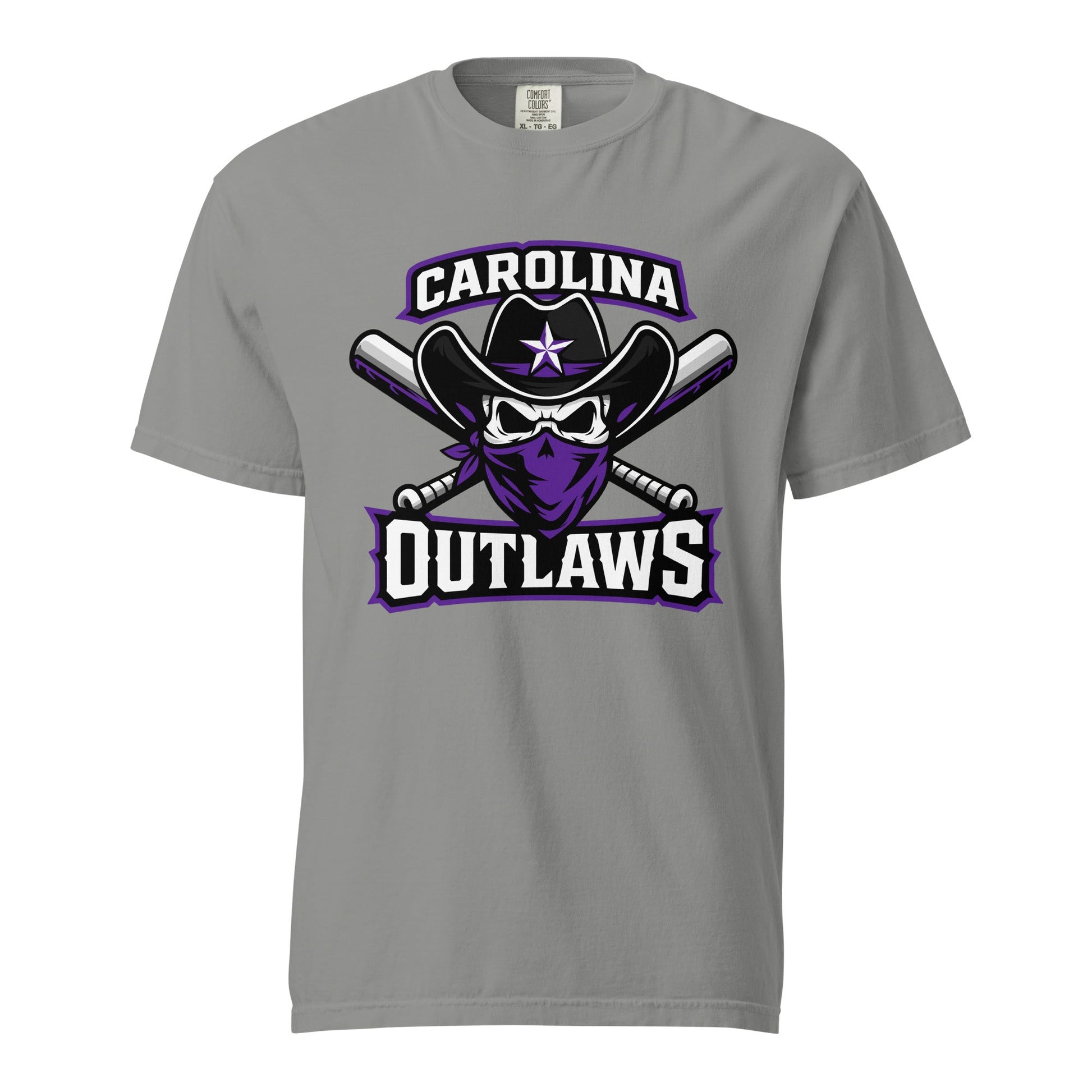 Signature | Comfort Colors T-Shirt | Carolina Outlaws Baseball | Crest Logo