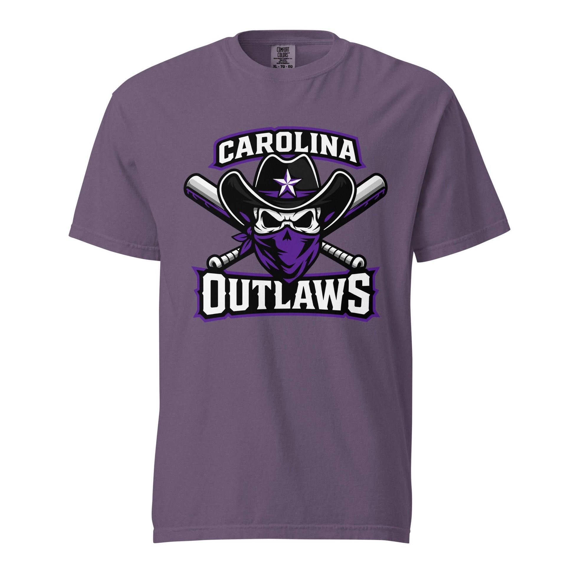 Signature | Comfort Colors T-Shirt | Carolina Outlaws Baseball | Crest Logo
