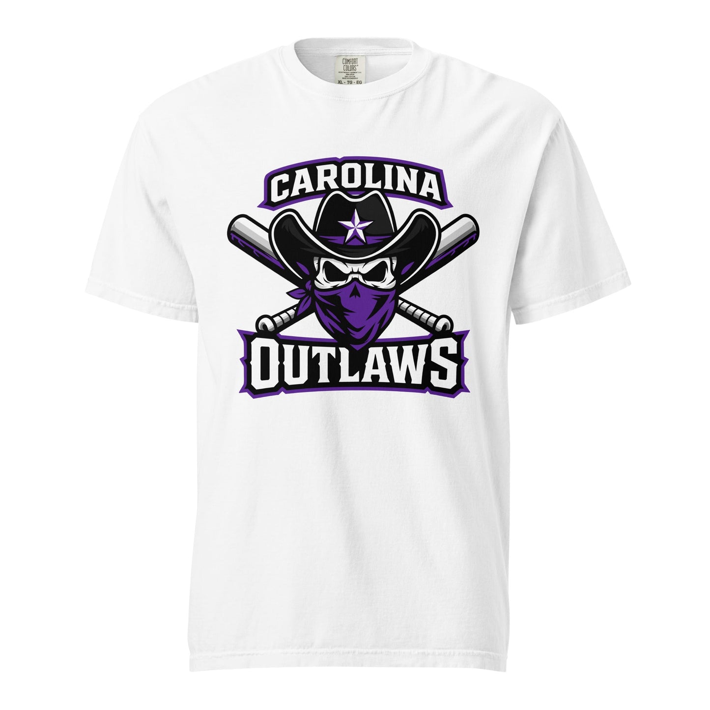 Signature | Comfort Colors T-Shirt | Carolina Outlaws Baseball | Crest Logo