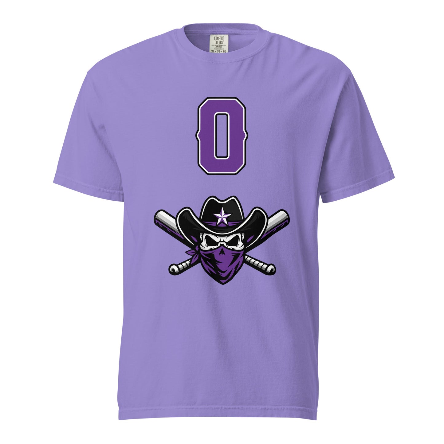 Signature | Comfort Colors T-Shirt | Carolina Outlaws Baseball | Purple Renegades Logo