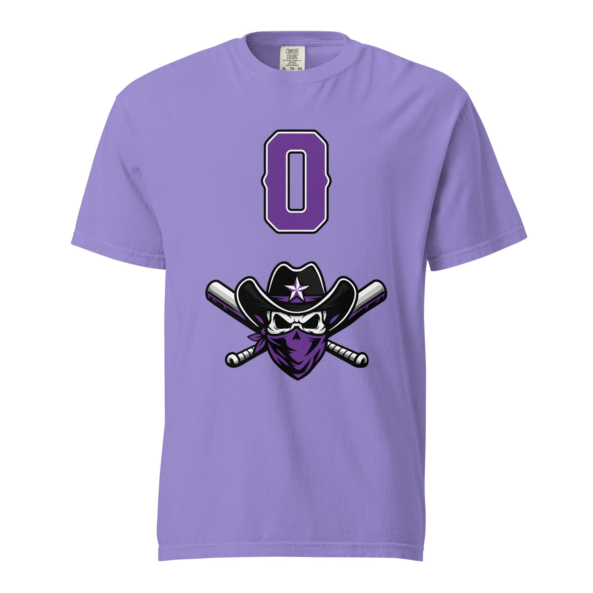 Signature | Comfort Colors T-Shirt | Carolina Outlaws Baseball | Purple Renegades Logo