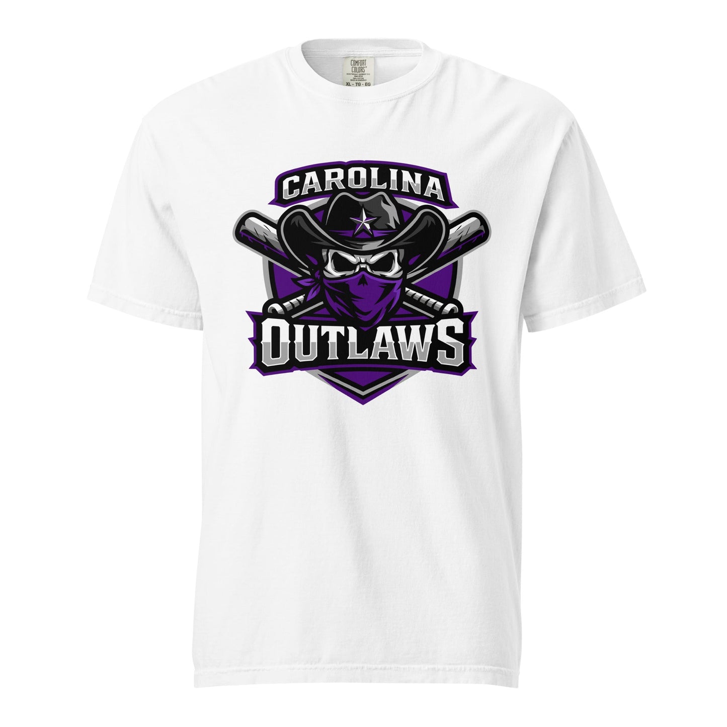 Signature | Comfort Colors T-Shirt | Carolina Outlaws Baseball | Shield Logo