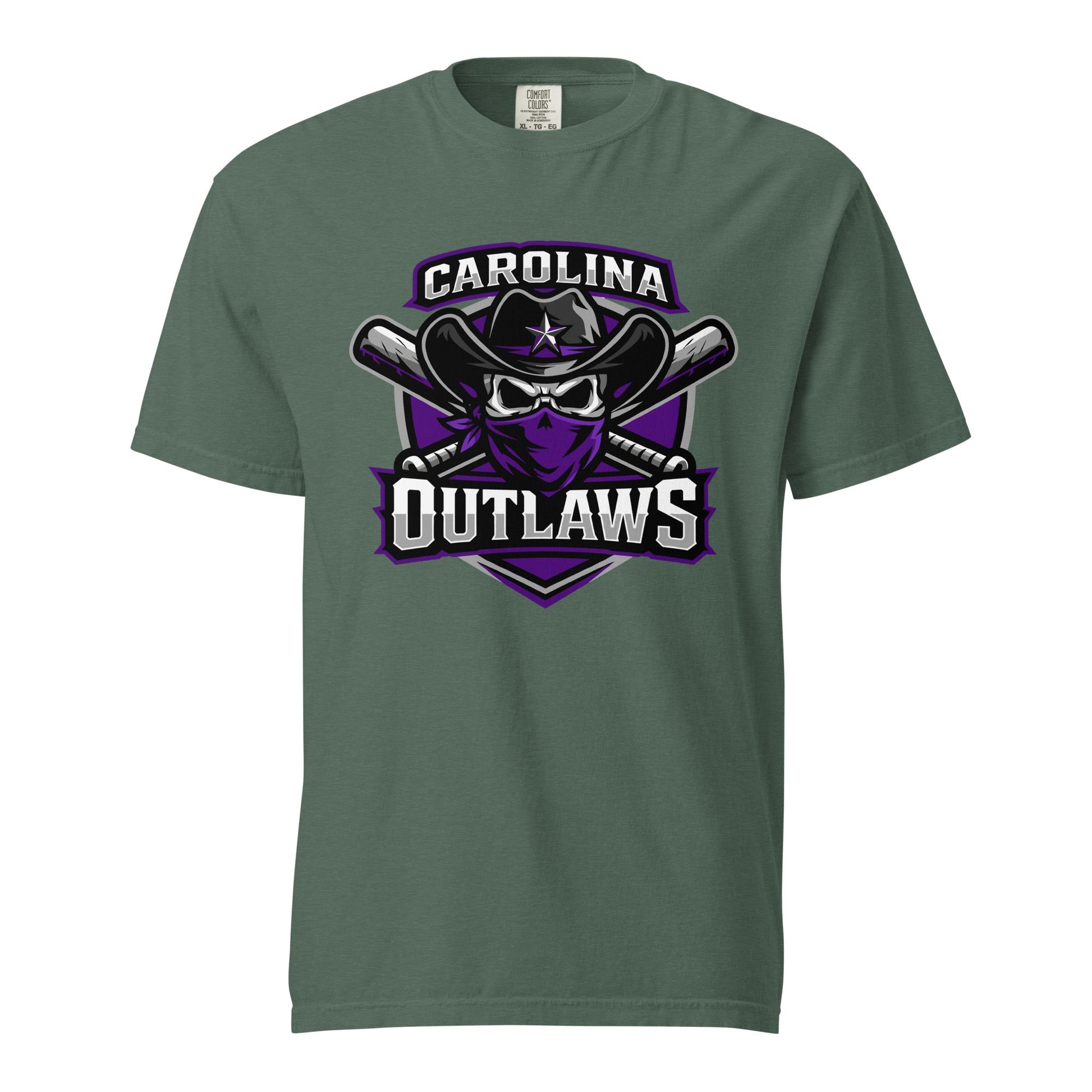 Signature | Comfort Colors T-Shirt | Carolina Outlaws Baseball | Shield Logo