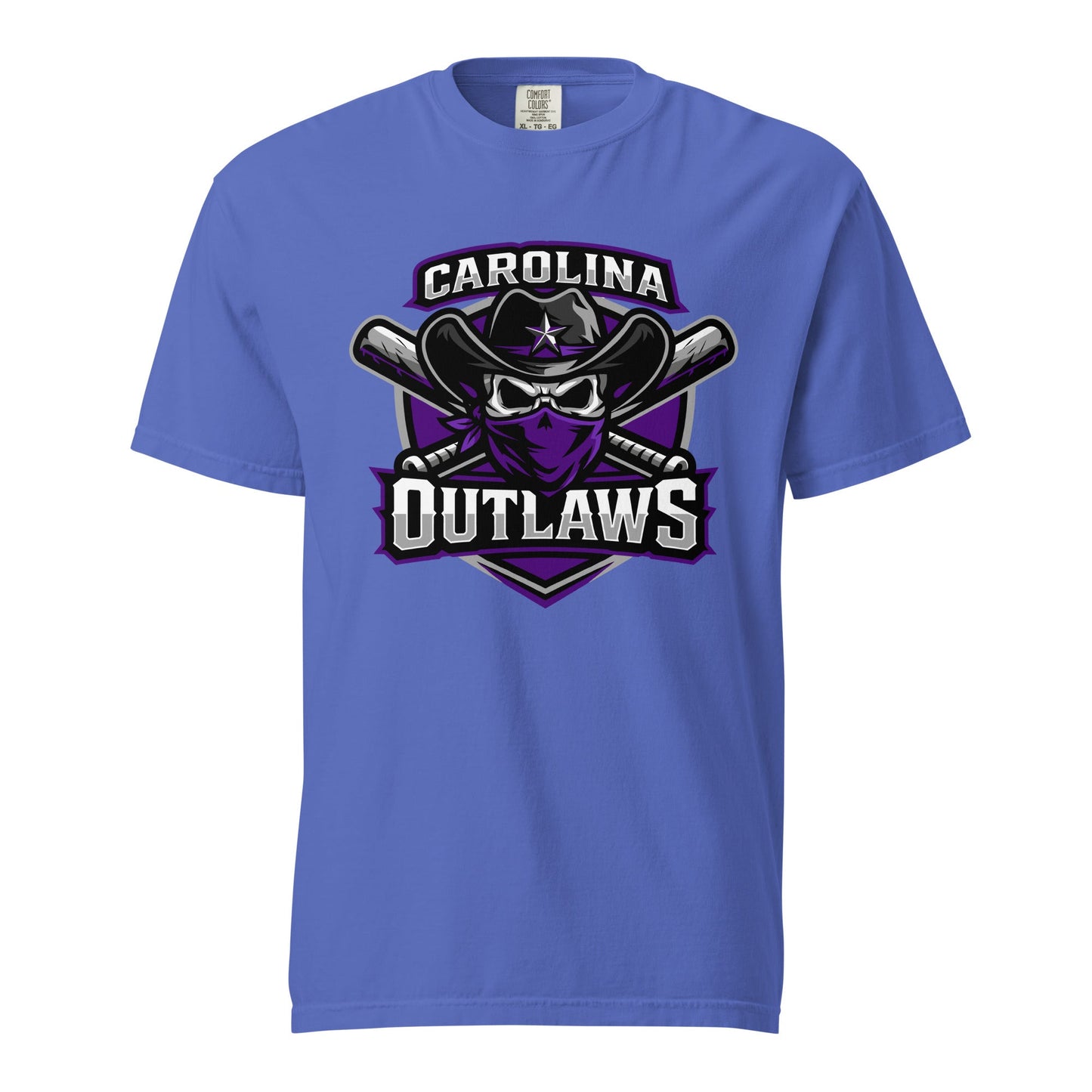 Signature | Comfort Colors T-Shirt | Carolina Outlaws Baseball | Shield Logo