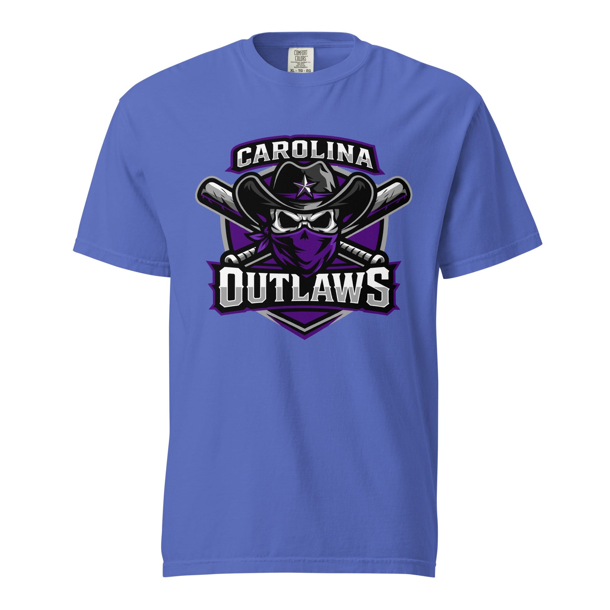 Signature | Comfort Colors T-Shirt | Carolina Outlaws Baseball | Shield Logo