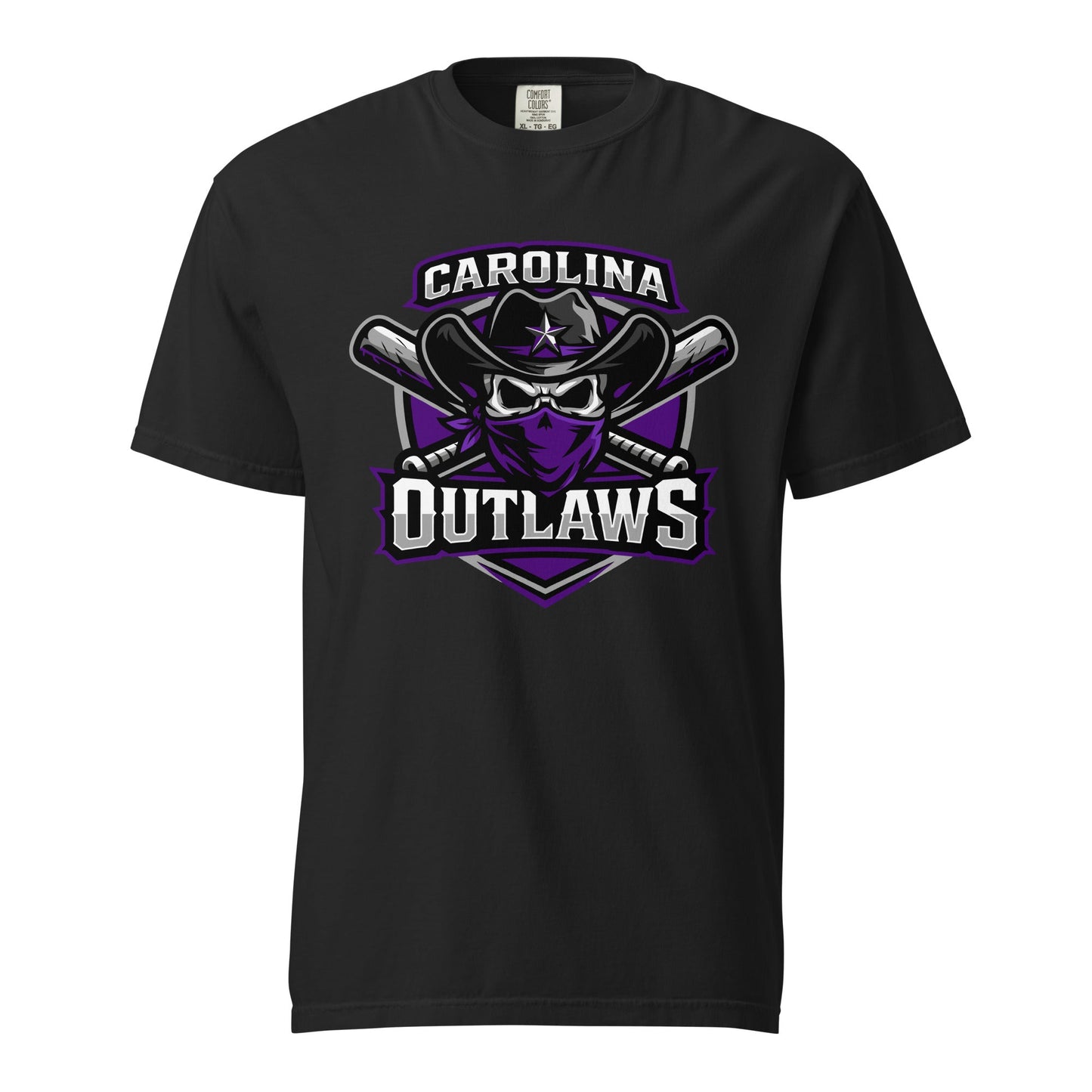 Signature | Comfort Colors T-Shirt | Carolina Outlaws Baseball | Shield Logo