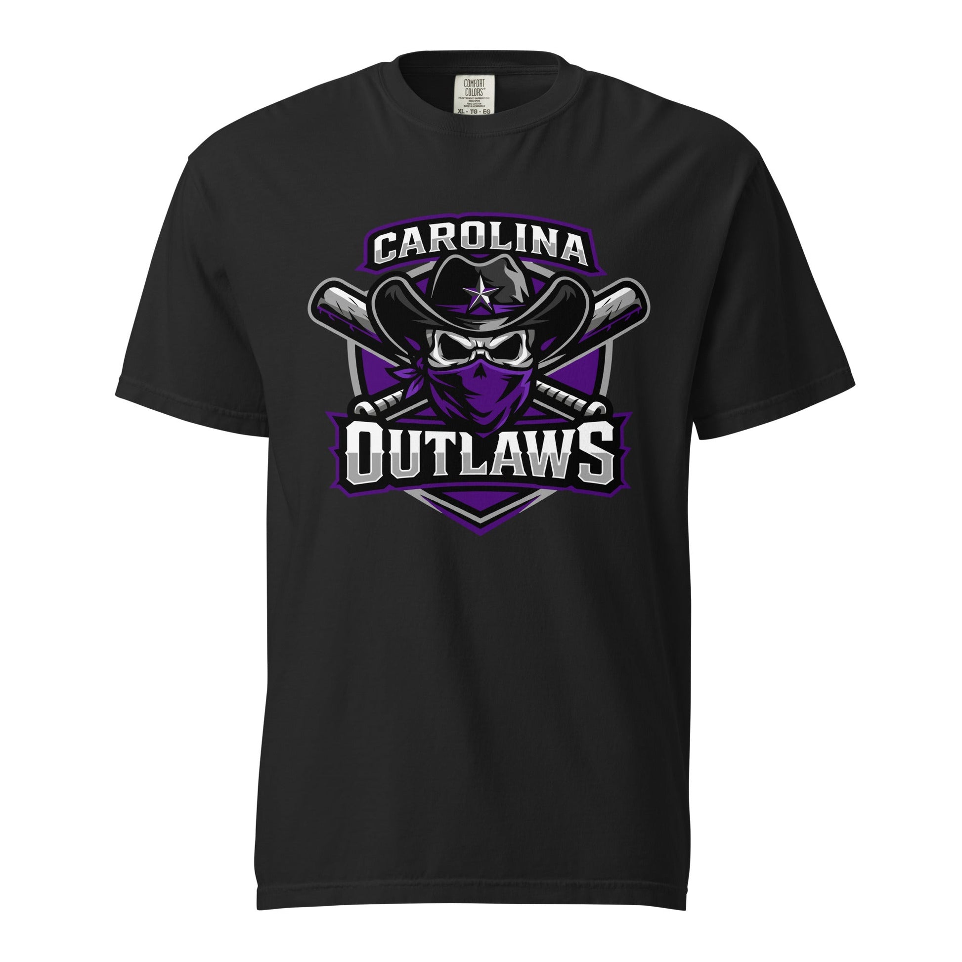Signature | Comfort Colors T-Shirt | Carolina Outlaws Baseball | Shield Logo