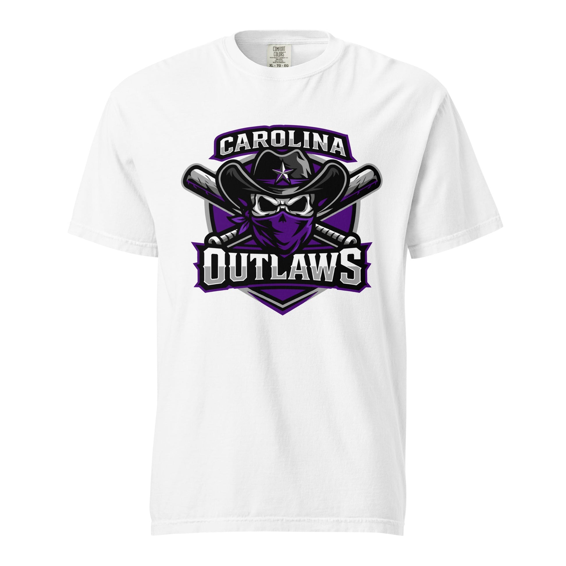 Signature | Comfort Colors T-Shirt | Carolina Outlaws Baseball | Shield Logo