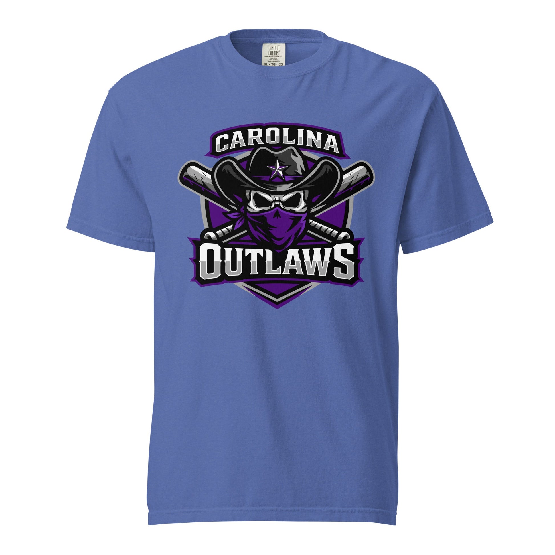 Signature | Comfort Colors T-Shirt | Carolina Outlaws Baseball | Shield Logo
