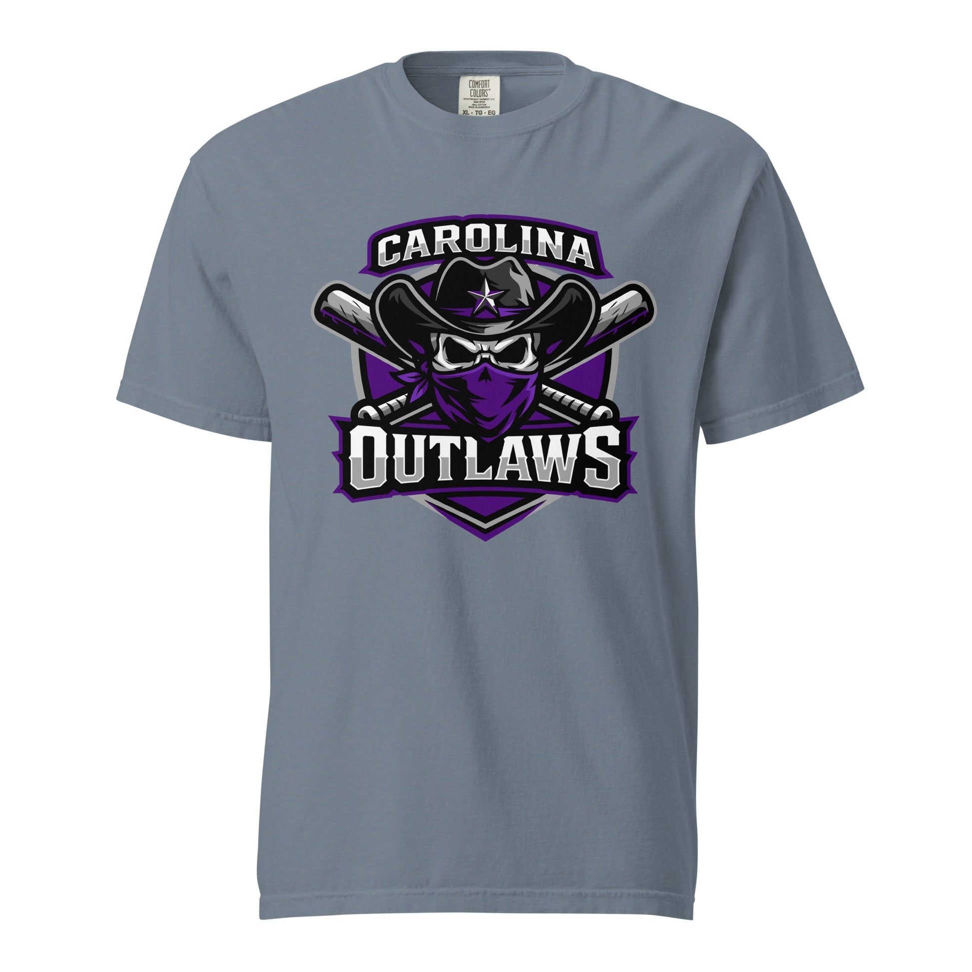 Signature | Comfort Colors T-Shirt | Carolina Outlaws Baseball | Shield Logo