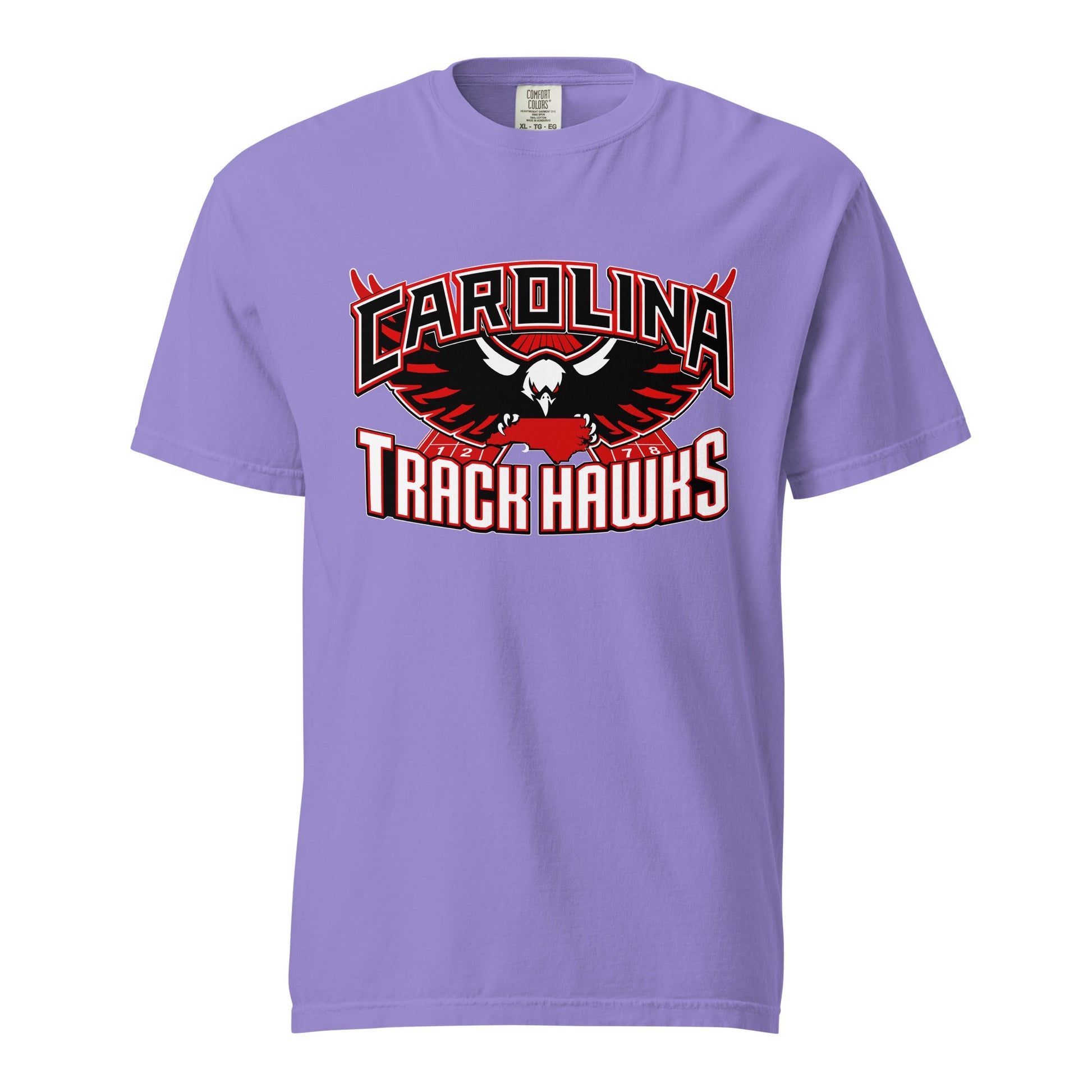 Signature | Comfort Colors T-Shirt | Carolina track Hawks | Emblem Logo