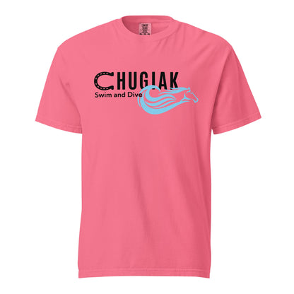 Signature | Comfort Colors T-Shirt | Chugiak Mustang Swim & Dive | Crest Logo