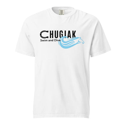 Signature | Comfort Colors T-Shirt | Chugiak Mustang Swim & Dive | Crest Logo