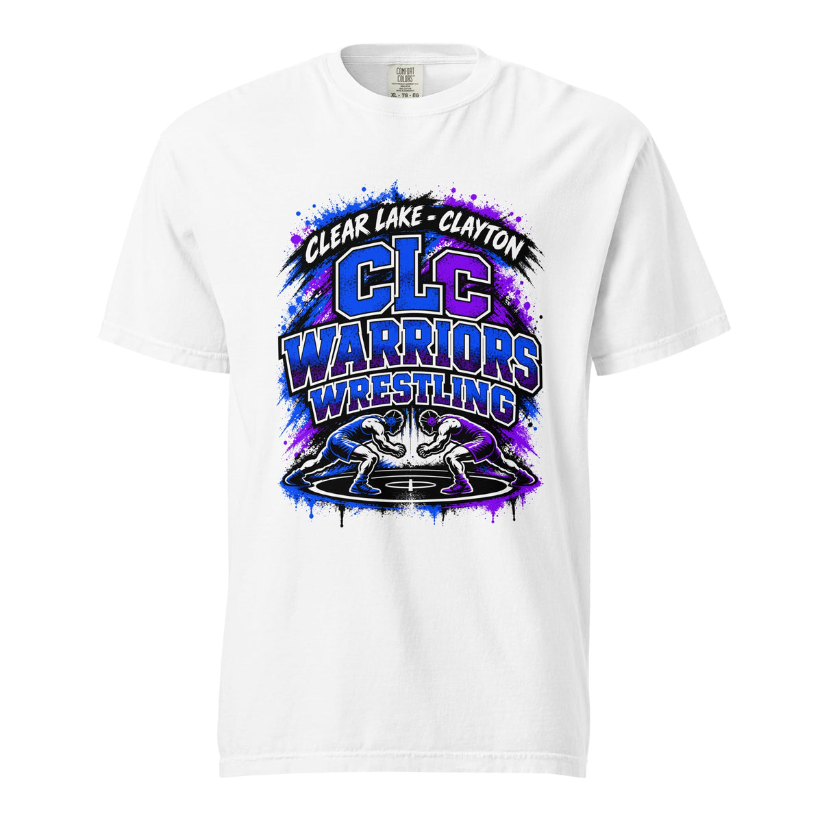 Signature | Comfort Colors T-Shirt | Clear Lake - Clayton Wrestling | Apex Logo