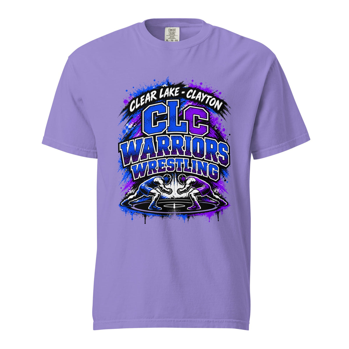 Signature | Comfort Colors T-Shirt | Clear Lake - Clayton Wrestling | Apex Logo