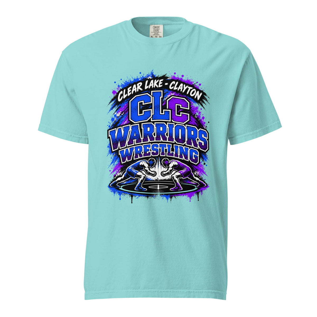 Signature | Comfort Colors T-Shirt | Clear Lake - Clayton Wrestling | Apex Logo