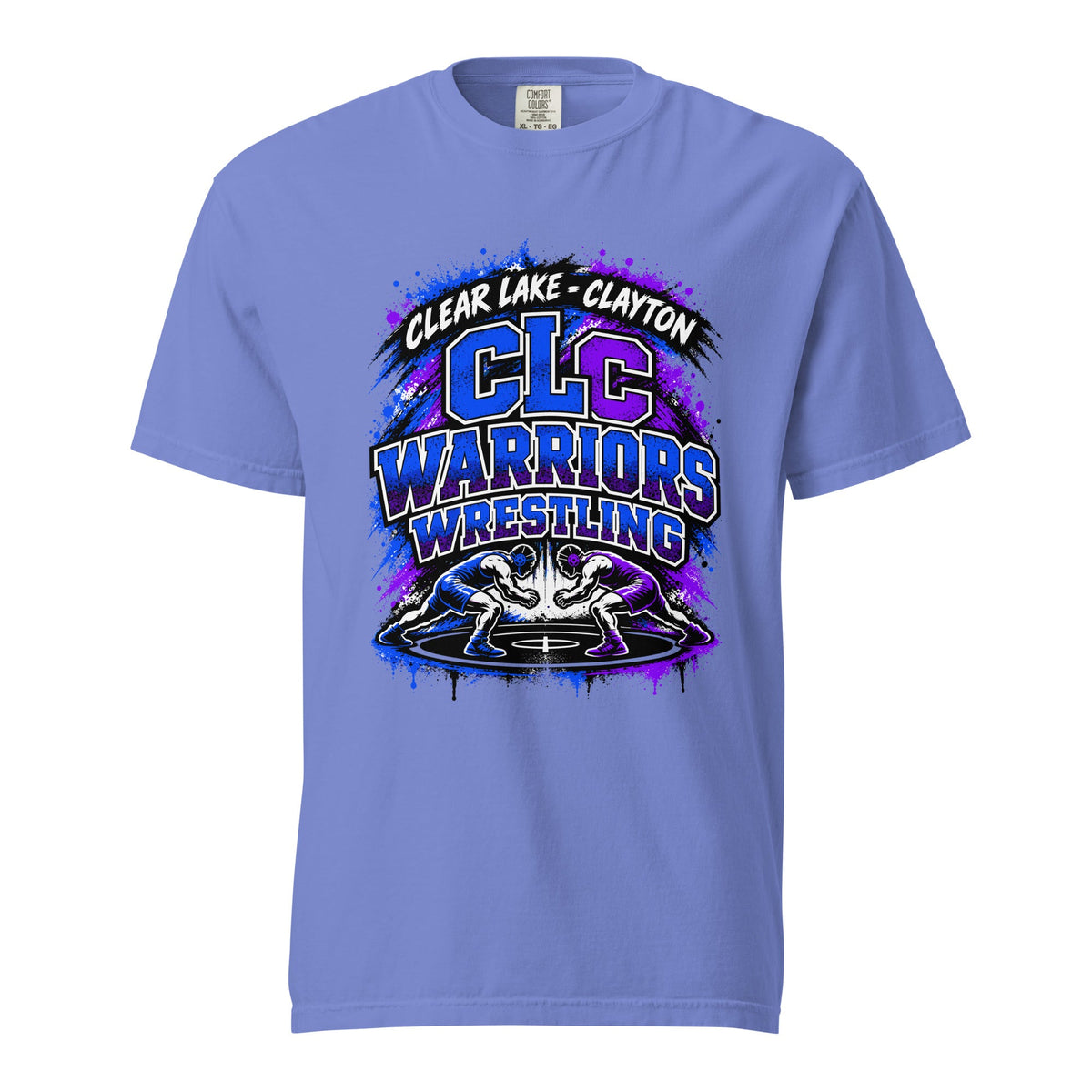 Signature | Comfort Colors T-Shirt | Clear Lake - Clayton Wrestling | Apex Logo