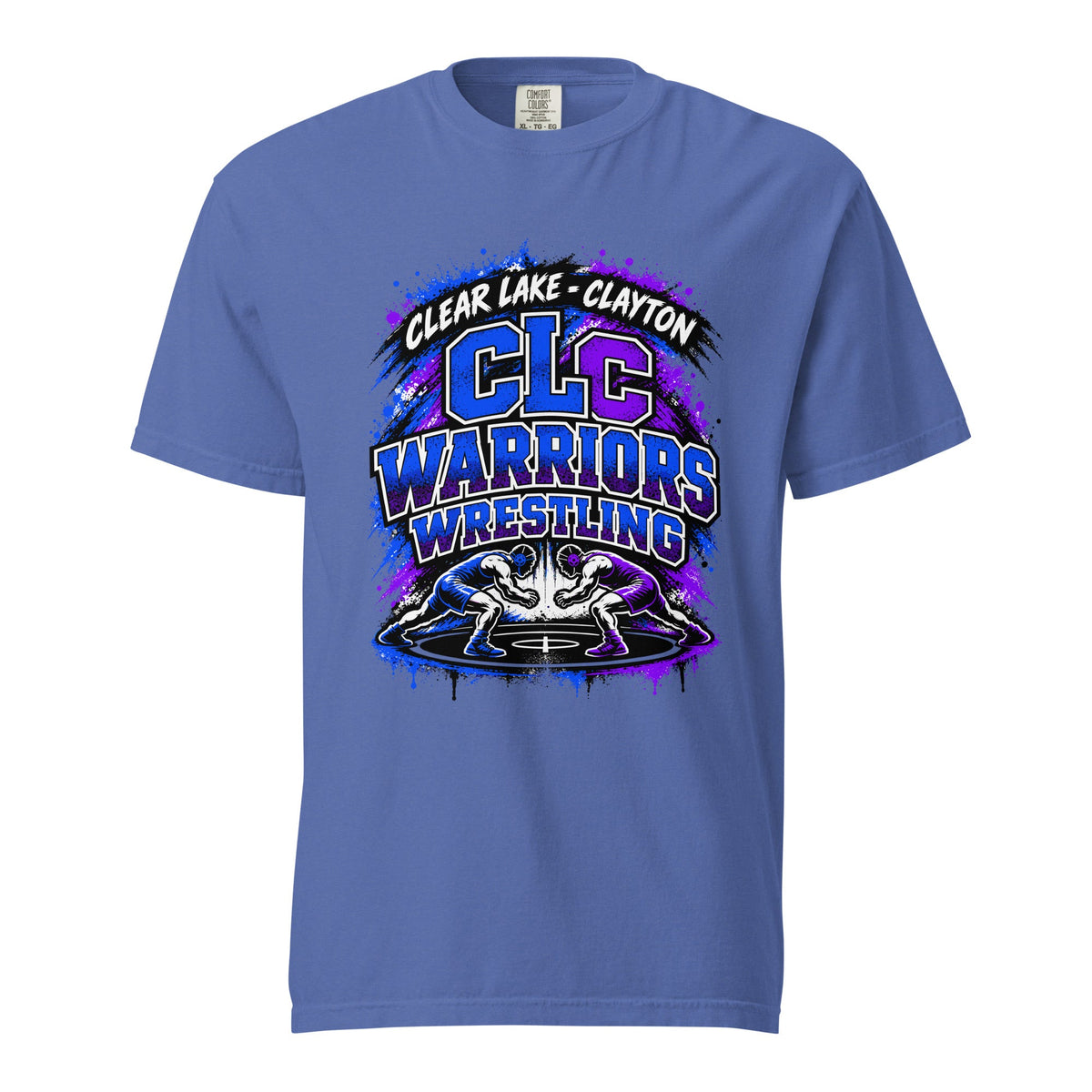 Signature | Comfort Colors T-Shirt | Clear Lake - Clayton Wrestling | Apex Logo