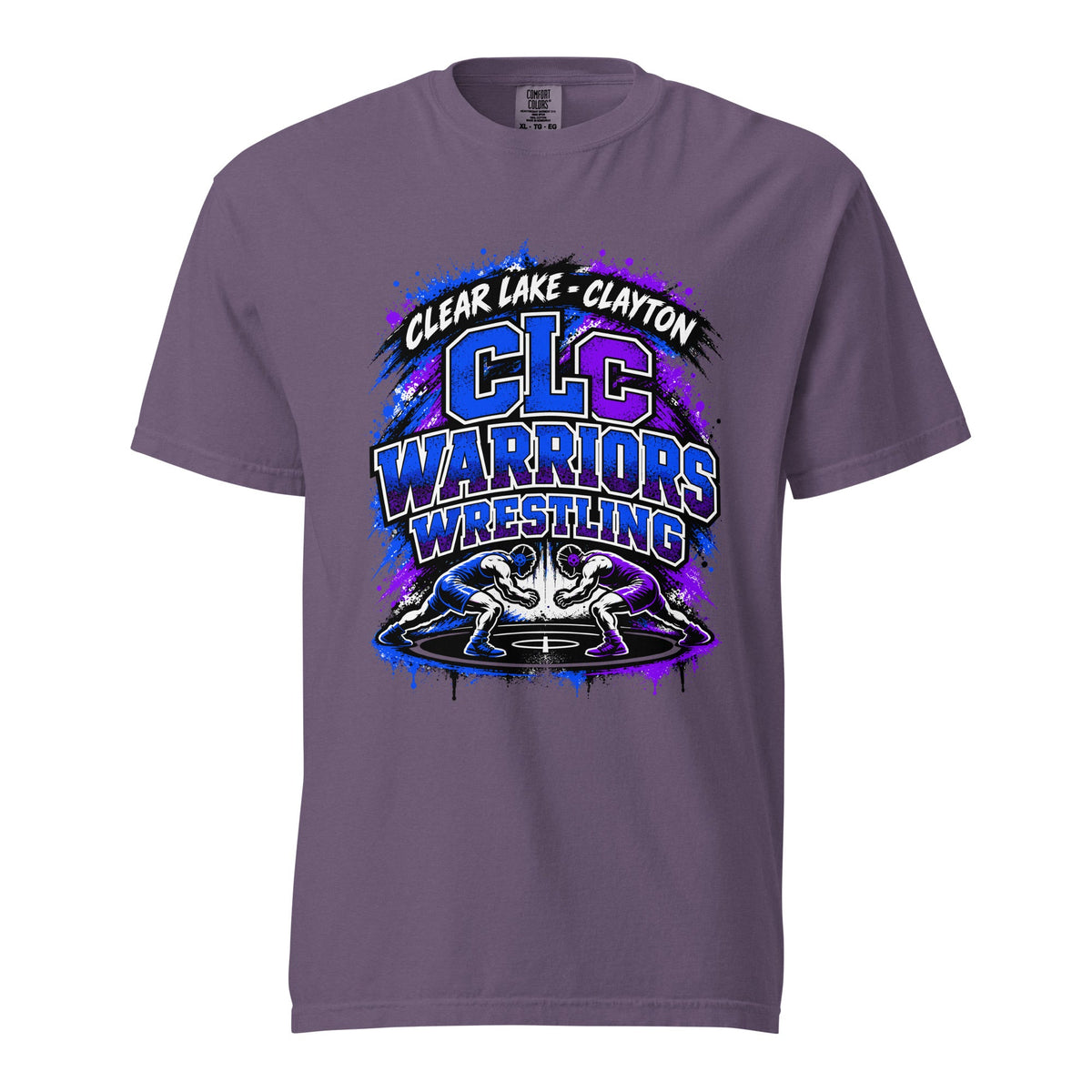 Signature | Comfort Colors T-Shirt | Clear Lake - Clayton Wrestling | Apex Logo