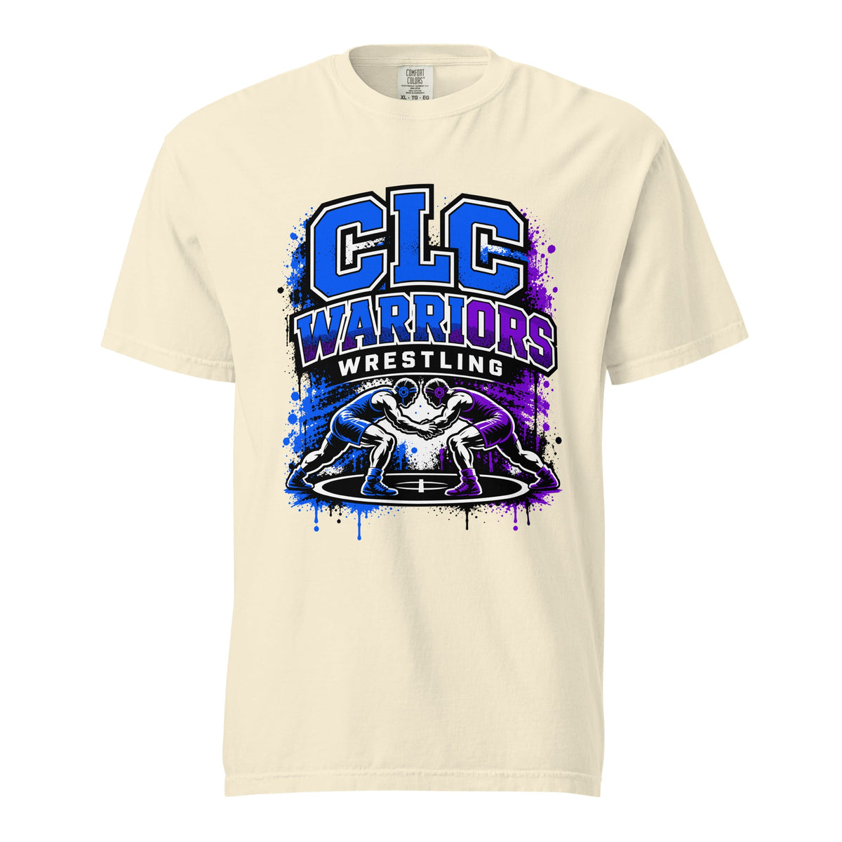 Signature | Comfort Colors T-Shirt | Clear Lake - Clayton Wrestling | Emblem Logo