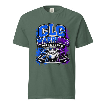 Signature | Comfort Colors T-Shirt | Clear Lake - Clayton Wrestling | Emblem Logo