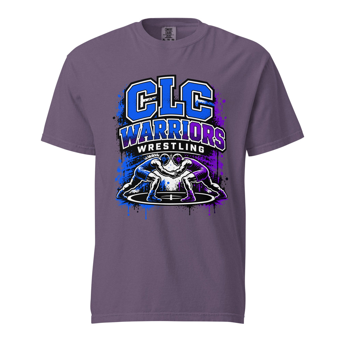 Signature | Comfort Colors T-Shirt | Clear Lake - Clayton Wrestling | Emblem Logo