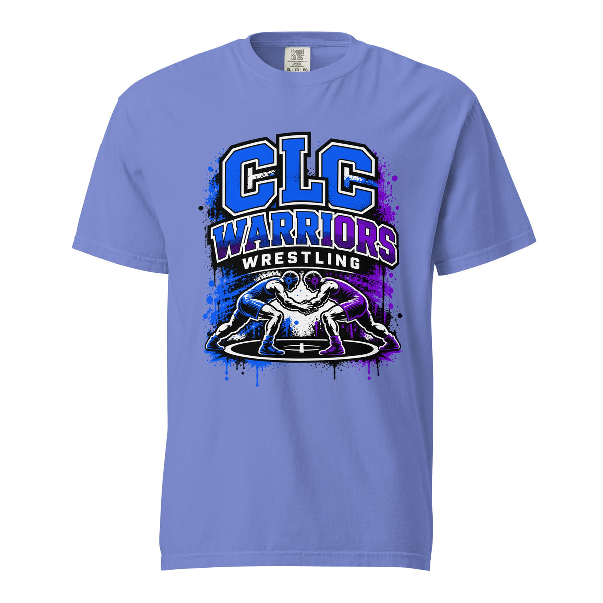 Signature | Comfort Colors T-Shirt | Clear Lake - Clayton Wrestling | Emblem Logo