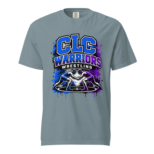Signature | Comfort Colors T-Shirt | Clear Lake - Clayton Wrestling | Emblem Logo
