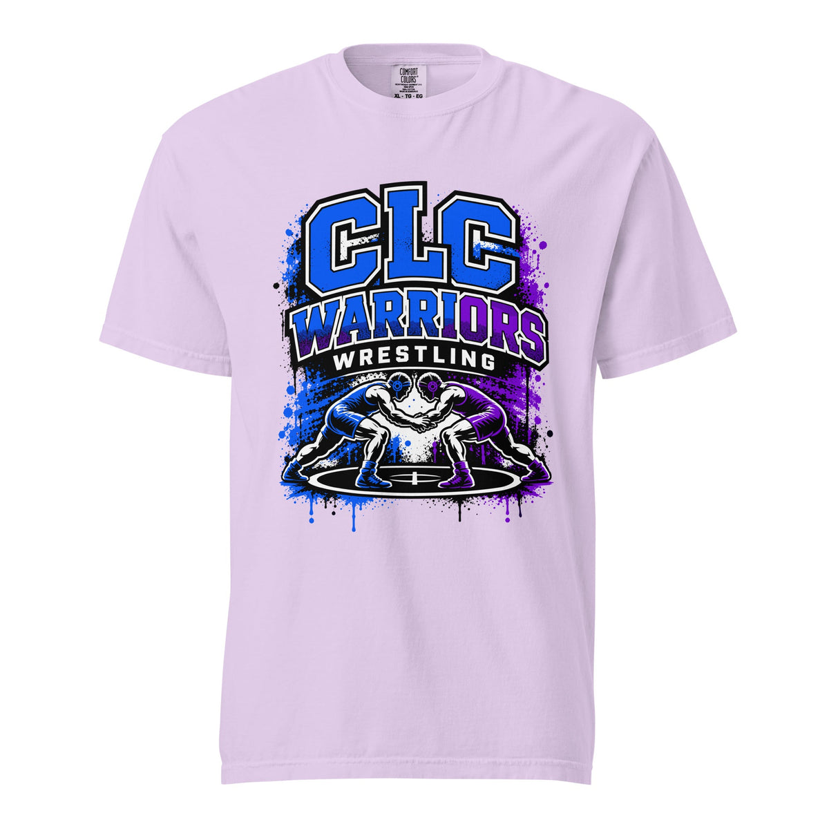 Signature | Comfort Colors T-Shirt | Clear Lake - Clayton Wrestling | Emblem Logo