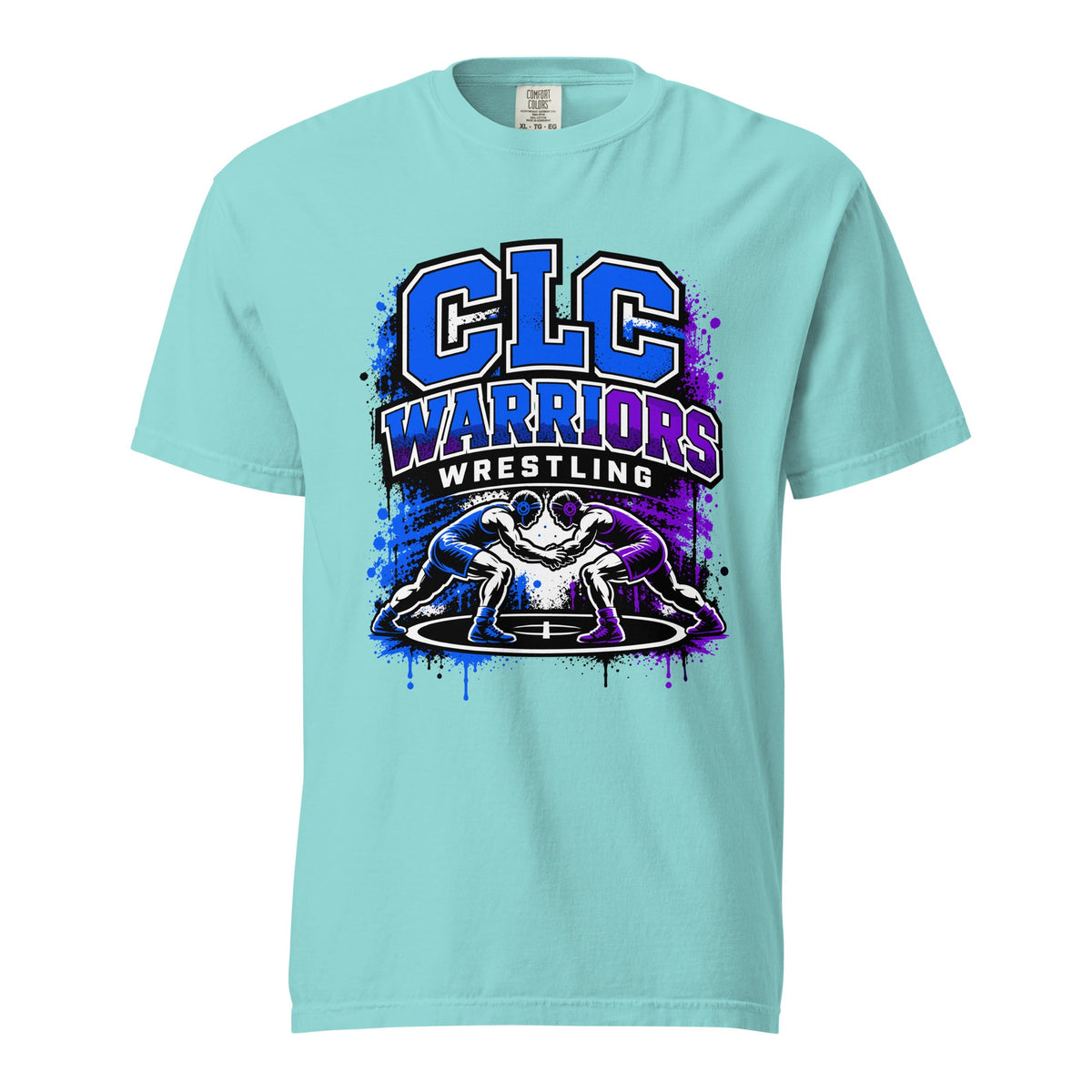 Signature | Comfort Colors T-Shirt | Clear Lake - Clayton Wrestling | Emblem Logo