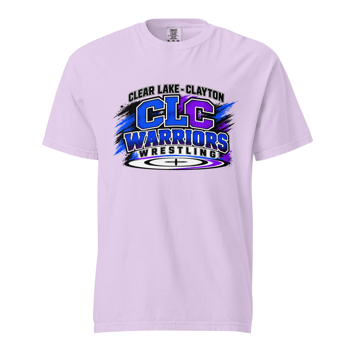 Signature | Comfort Colors T-Shirt | Clear Lake - Clayton Wrestling | Vanguard Logo
