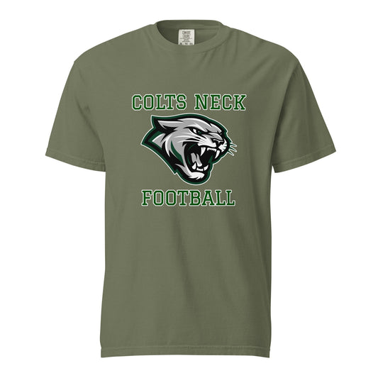 Signature | Comfort Colors T-Shirt | Colts Neck Cougars | Youth Tackle Football (AYF) | Green Predator Logo