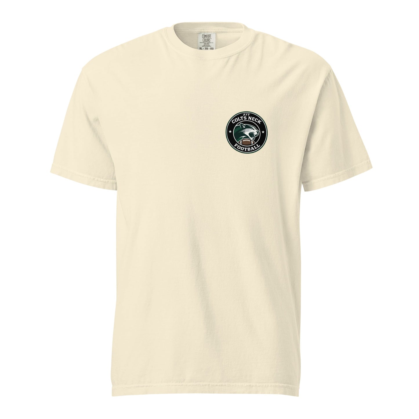 Signature | Comfort Colors T-Shirt | Colts Neck Cougars | Youth Tackle Football (AYF) | Varsity Badge Logo