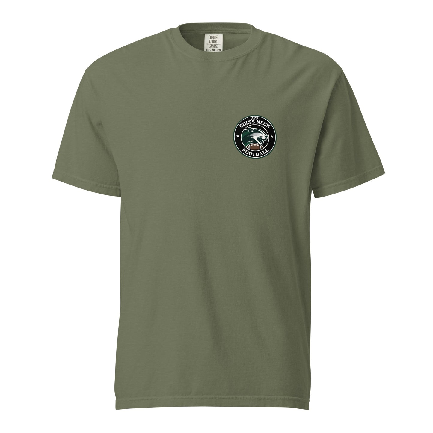 Signature | Comfort Colors T-Shirt | Colts Neck Cougars | Youth Tackle Football (AYF) | Varsity Badge Logo