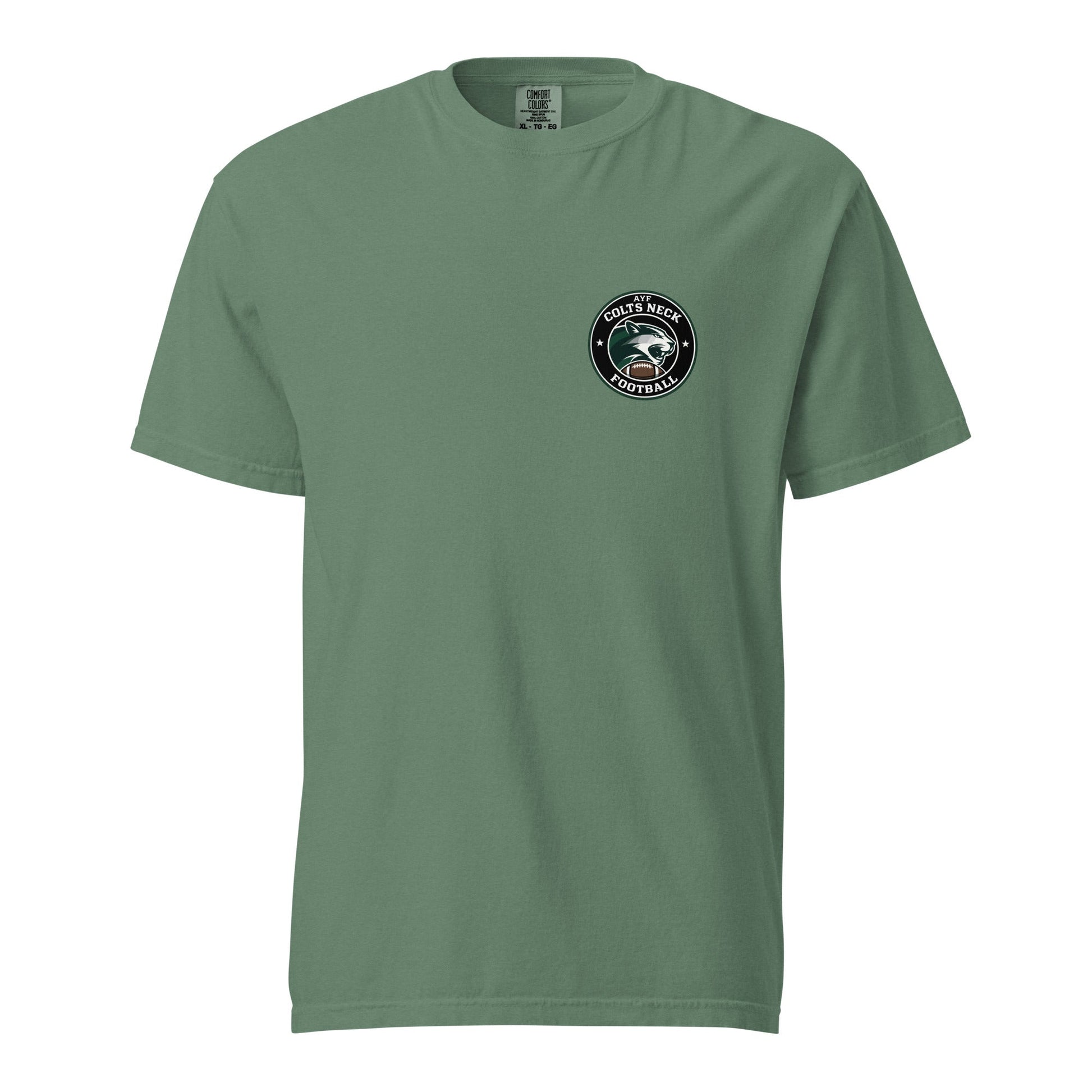 Signature | Comfort Colors T-Shirt | Colts Neck Cougars | Youth Tackle Football (AYF) | Varsity Badge Logo