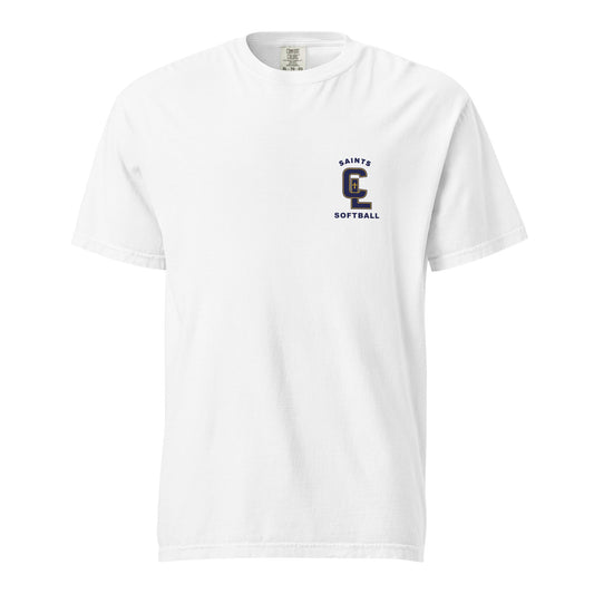 Signature | Comfort Colors T-Shirt | Crean Lutheran Softball | Navy CL Softball Logo