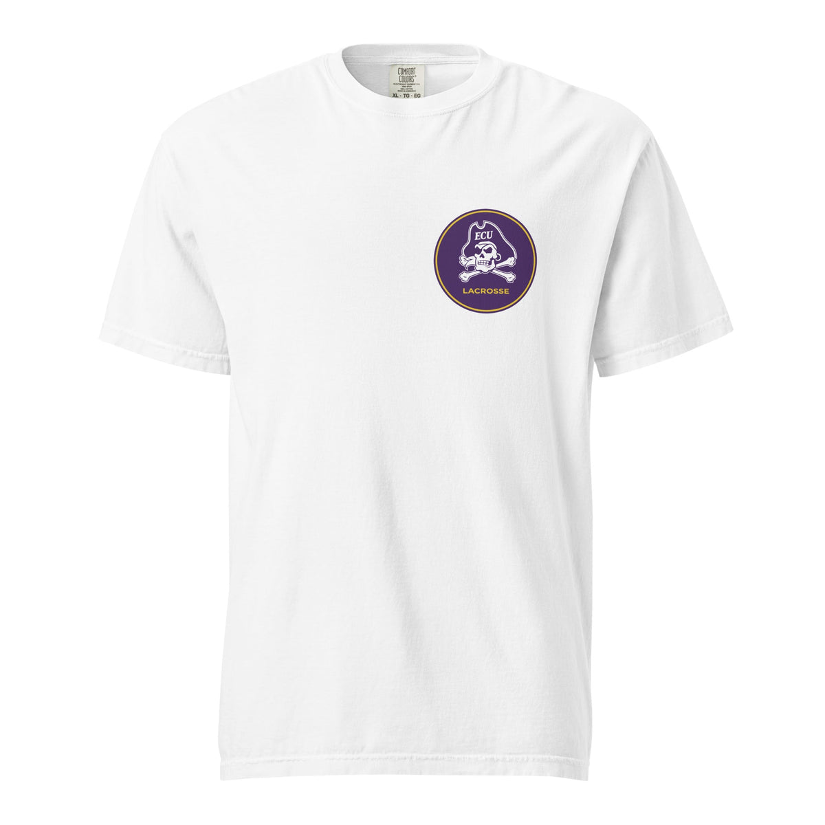 Signature | Comfort Colors T-Shirt | ECU Club Womens Lacrosse | Badge Logo