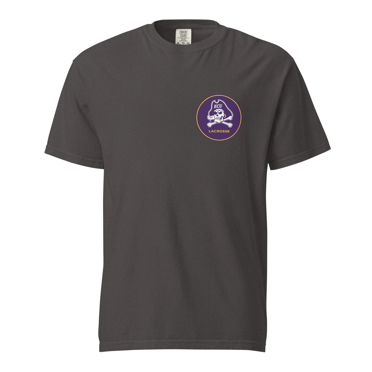 Signature | Comfort Colors T-Shirt | ECU Club Womens Lacrosse | Badge Logo