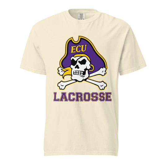 Signature | Comfort Colors T-Shirt | ECU Club Womens Lacrosse | Ironclad Corsairs Logo
